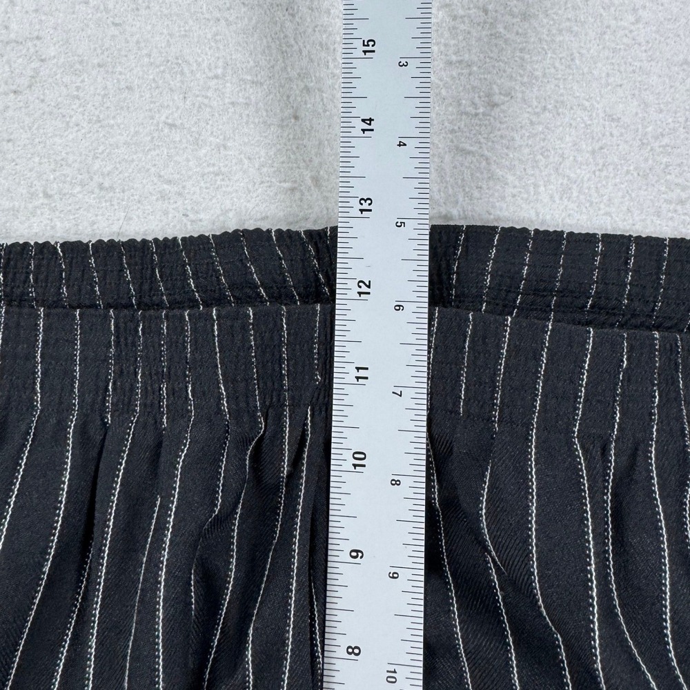 Allison Daley Womens 20W Pinstripe Elastic Waist Straight Leg Pants Black - Picture 5 of 8